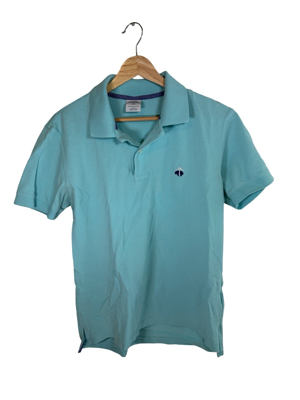 brooks brothers turquoise medium performance polo